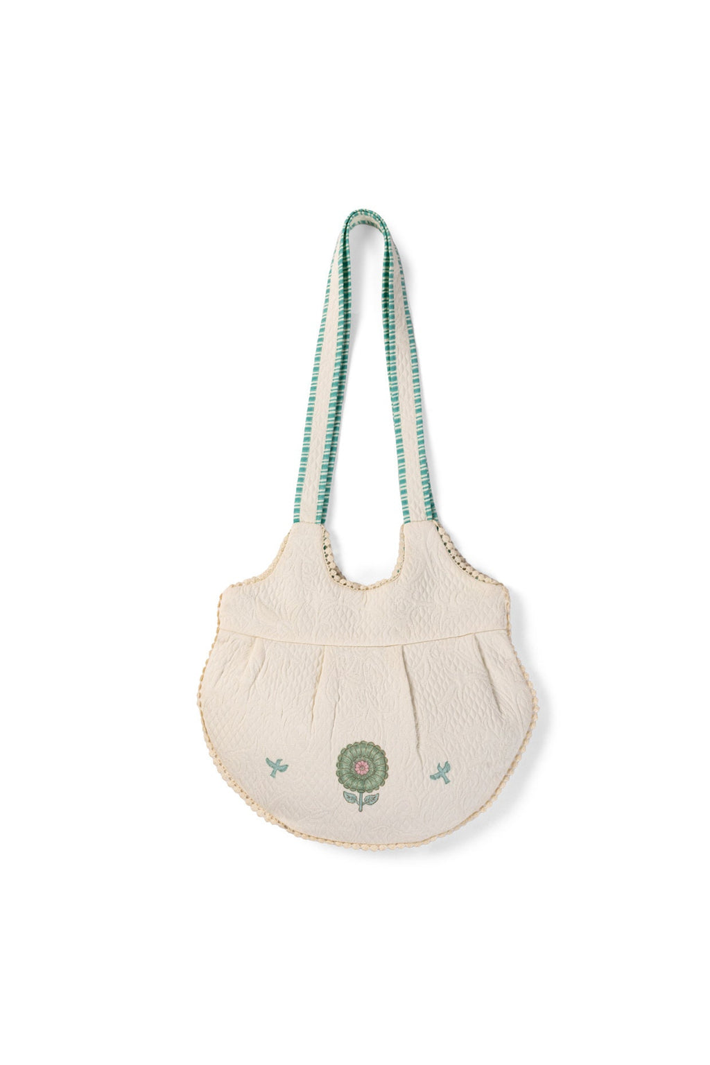Handmade Cotton Pique Shoulder Bag - Woven Patterned Sling Bag with Indian Design