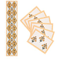 Handmade Indian Block Printed Table Runner - Mughal Design Dining Decor with Cotton Block Print