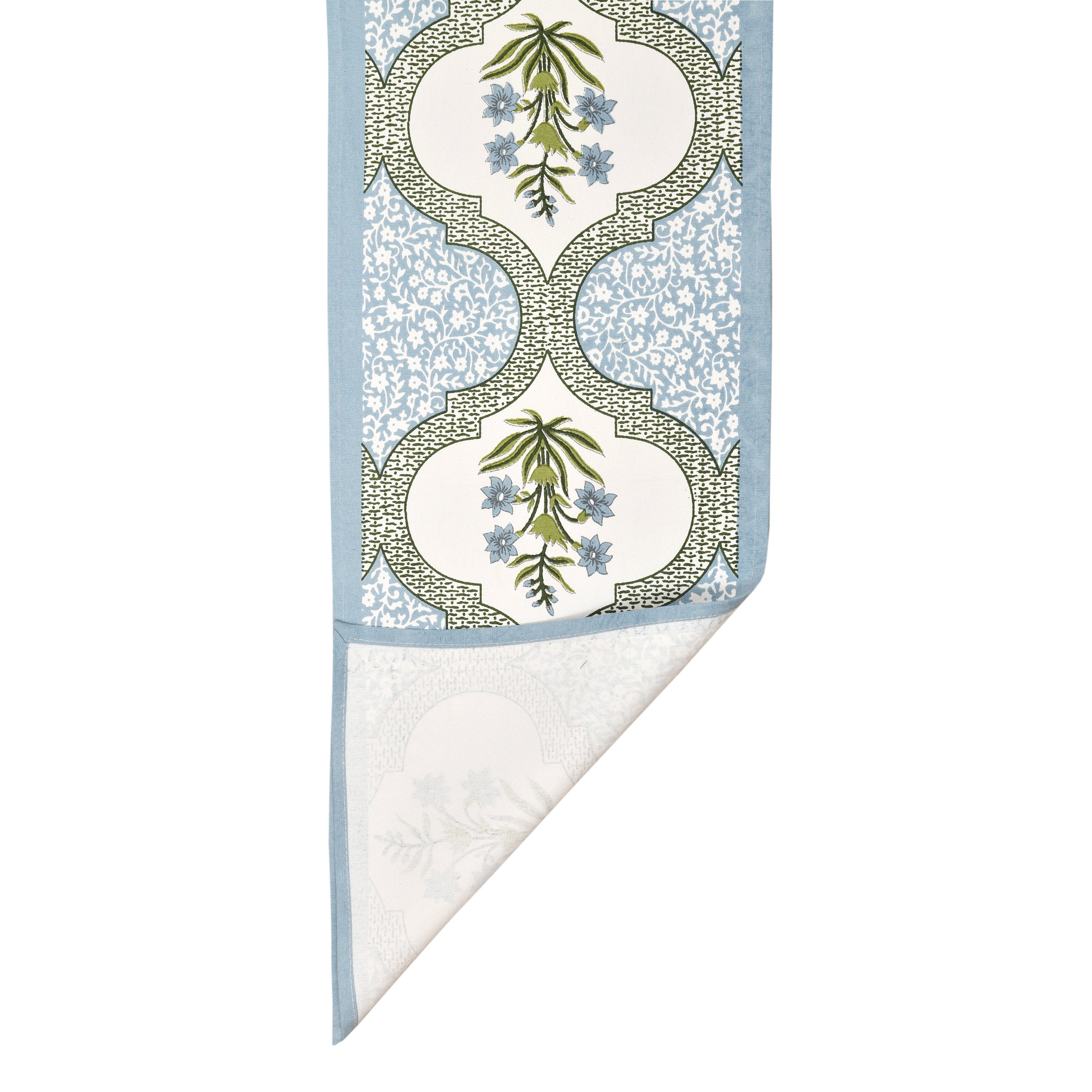 Handmade Cotton Table Runner and Placemat Set - Indian Block Print Dining Decor