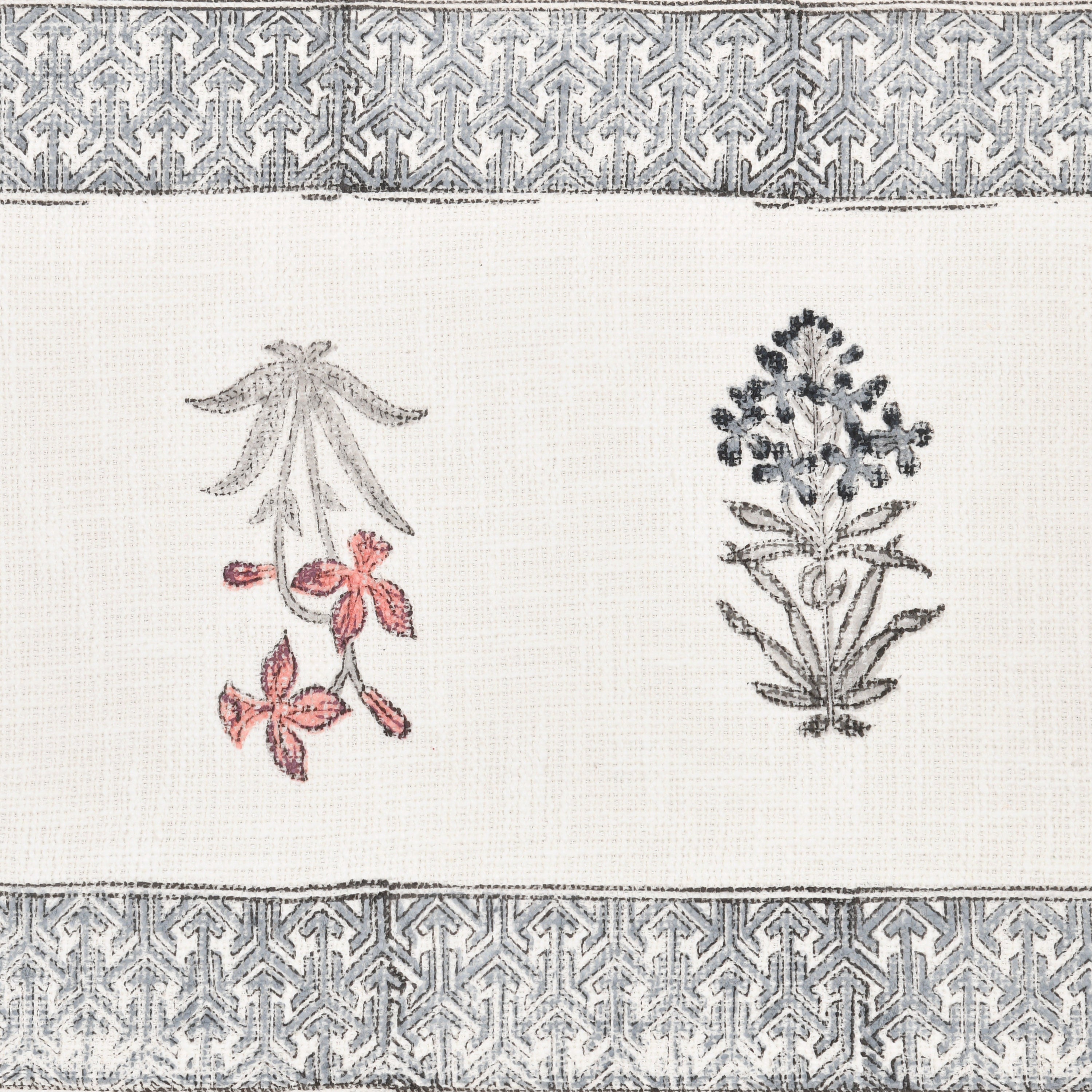 Hand Block Printed Cotton Table Runner - Mughal Farmhouse Decor with Indian Block Print