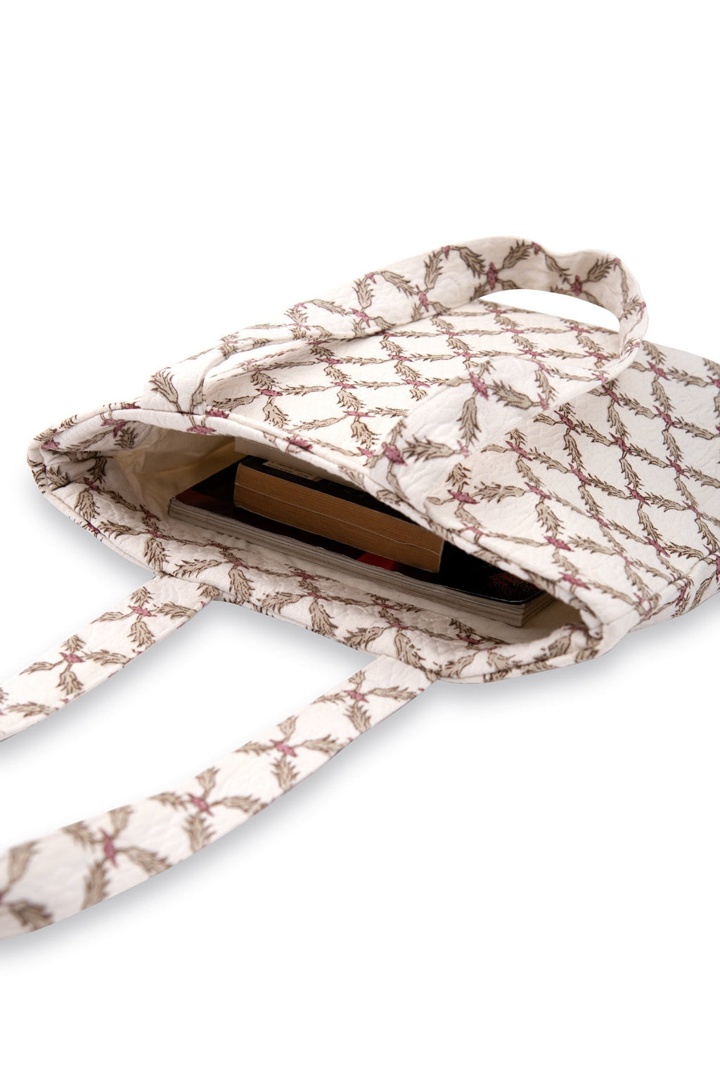 Handmade Jacquard Tote Bag - Patterned Cotton Pique Laptop and Book Bag with Artisan Design