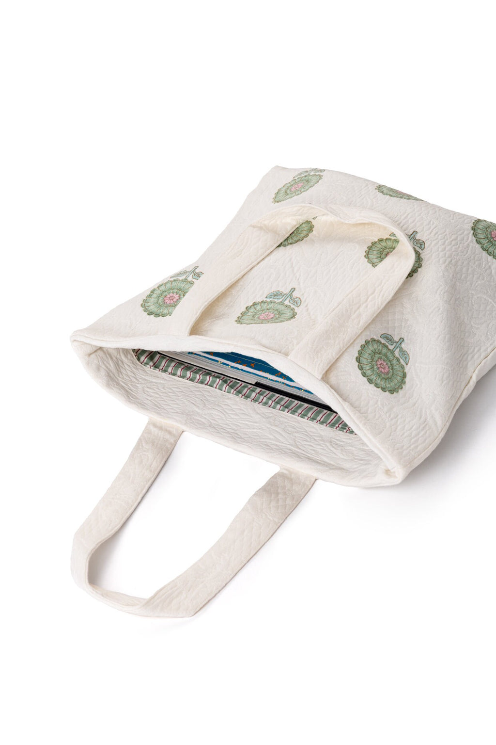 Handmade Jacquard Tote Bag - Self-Woven Cotton Book and Laptop Bag with Traditional Patterns