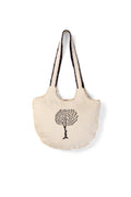 Handmade Jacquard Cotton Shoulder Bag - Tree Print Patterned Sling Bag