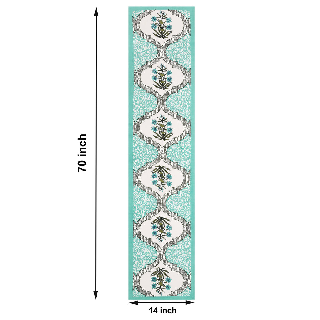 Handmade Indian Block Print Table Runner and Placemat Set - Mughal Design Dining Decor