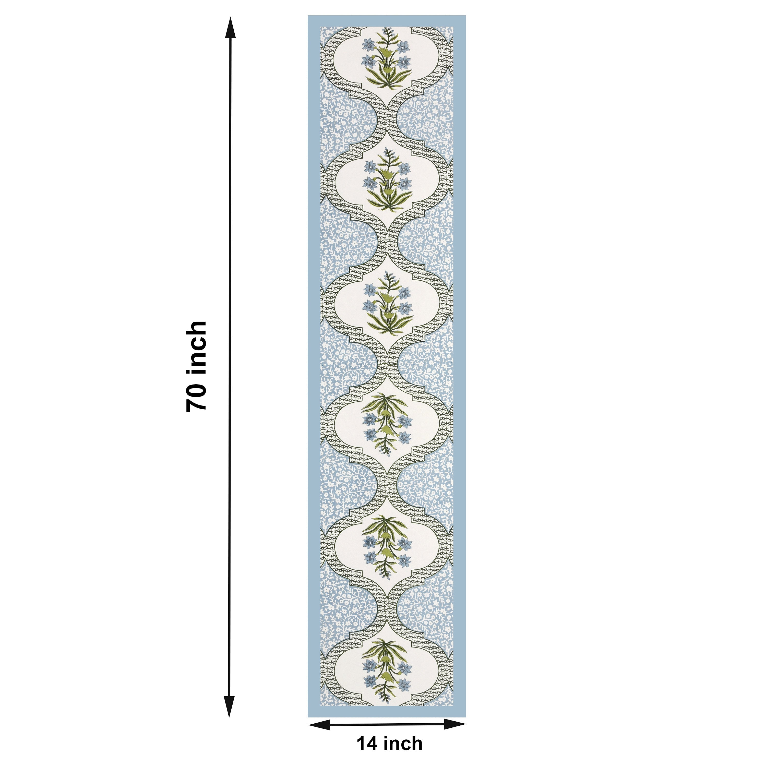 Handmade Cotton Table Runner and Placemat Set - Indian Block Print Dining Decor