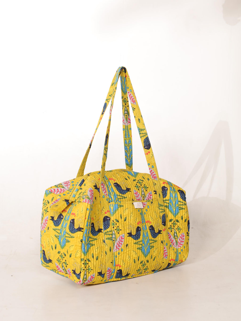 Handmade Canvas Duffel Bag - Stylish Weekend Travel Bag with Classic Block Print