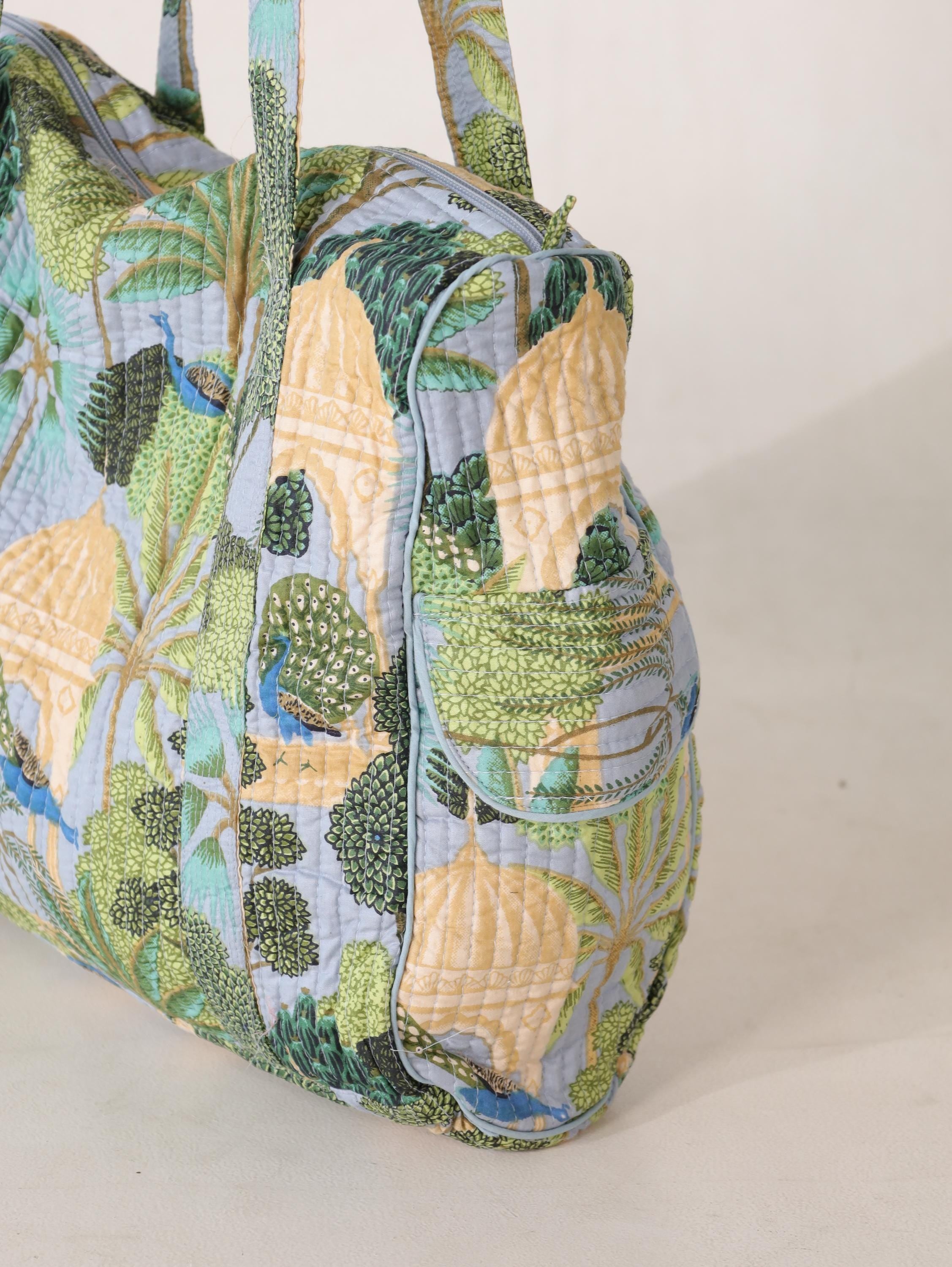 Hathaway Tote Bag - Handcrafted Cotton Shoulder Bag with Block Print
