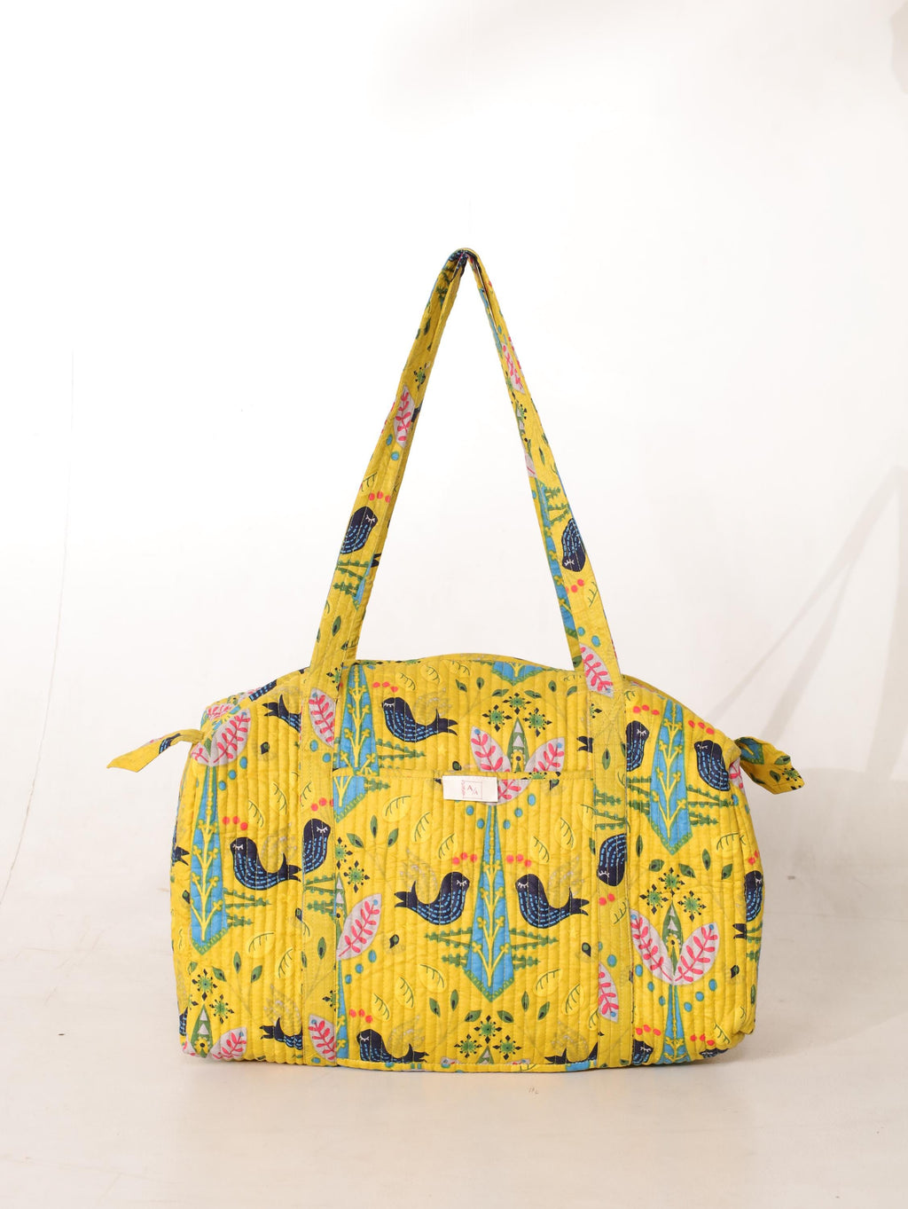 Handmade Canvas Duffel Bag - Stylish Weekend Travel Bag with Classic Block Print