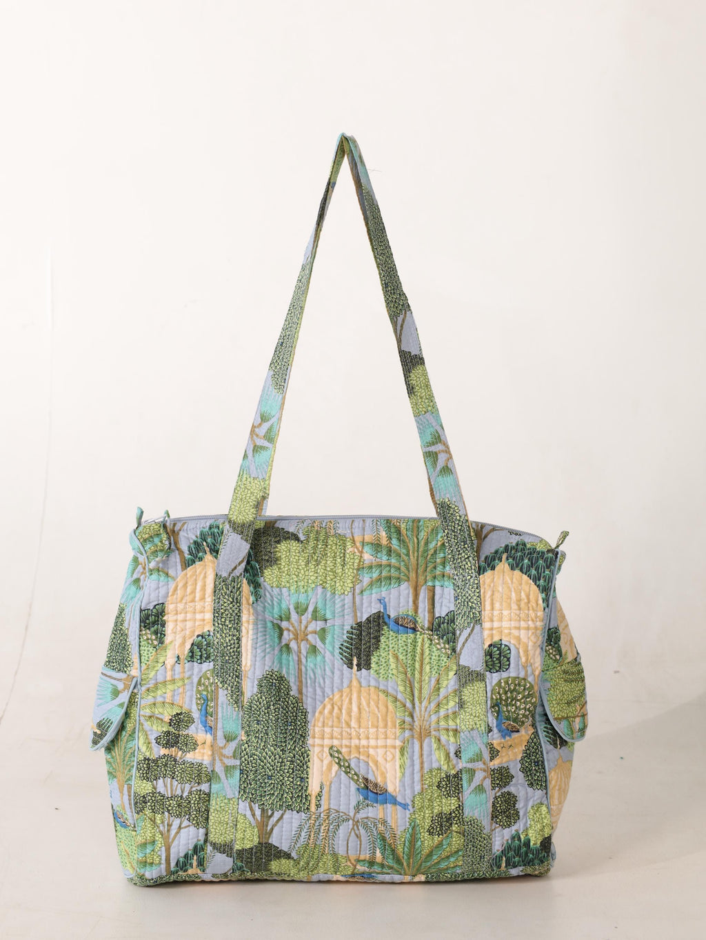 Hathaway Tote Bag - Handcrafted Cotton Shoulder Bag with Block Print