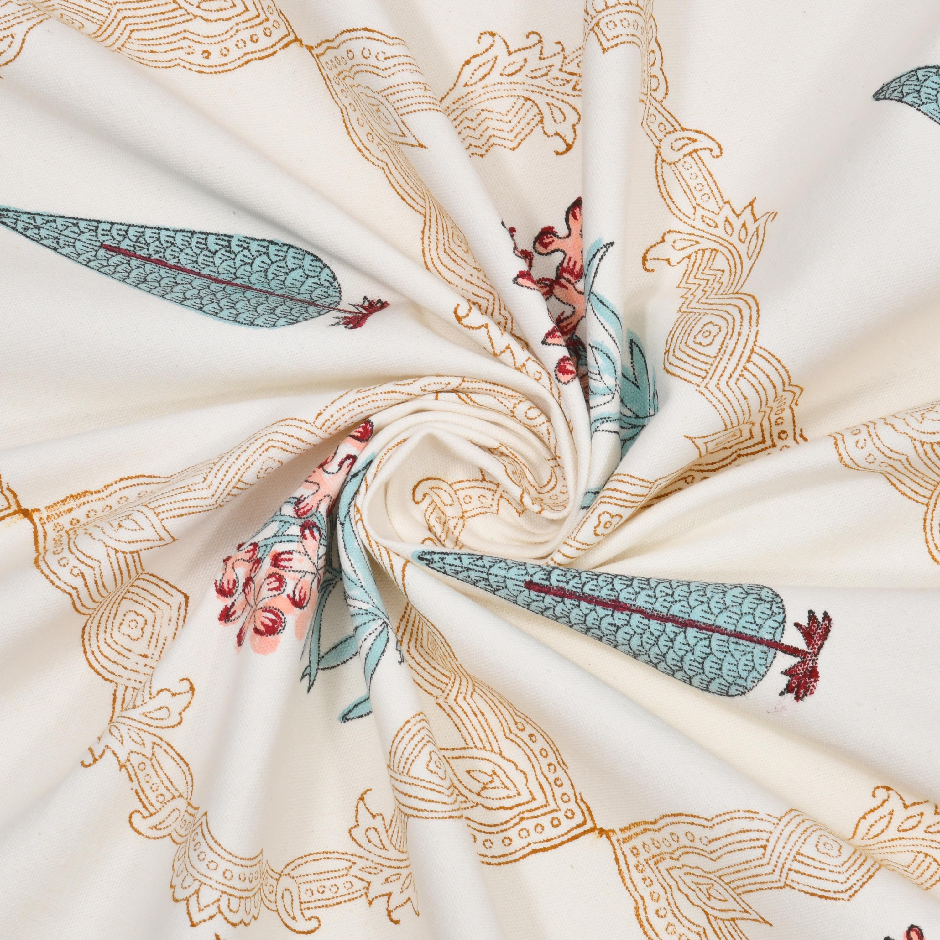 Handmade Floral Block Print Tablecloth and Napkin Set – Spring Dining Linen