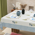 Handmade Block Print Tablecloth and Napkin Set – Spring Floral Cotton Linen