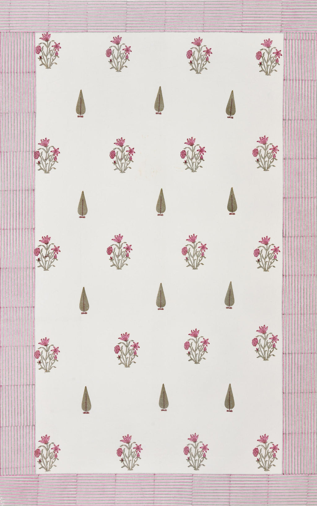 Hand Block Print Cotton Tablecloth Set with 6 Napkins – Floral Jaipur Artistry